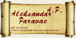 Aleksandar Paravac vizit kartica